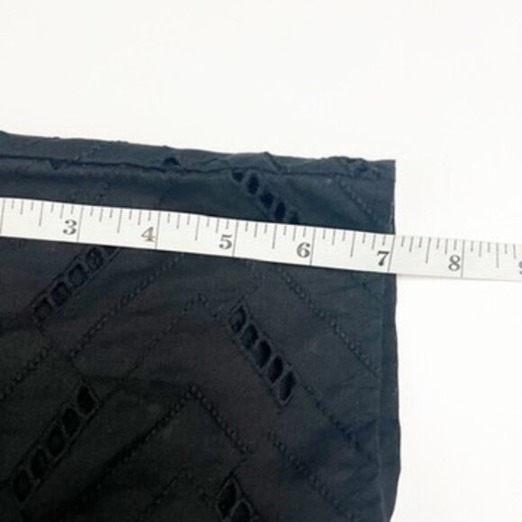 World Market Layla Blouse Womens One Size Black Windowpane Eyelet Peasant Top - Picture 11 of 14